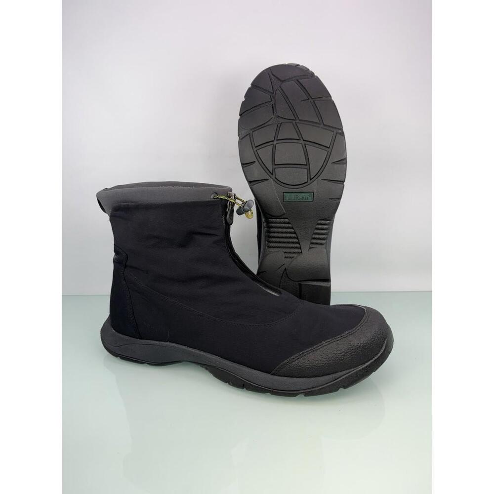 LL Bean Lightweight Insulated Boot Mid Pull On Black Size 12 Outdoor Hiking